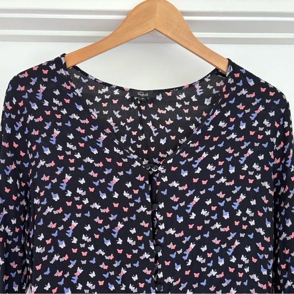 Rails Beaux Mariposa Butterfly Print Long Sleeve Top Size M - Picture 4 of 8